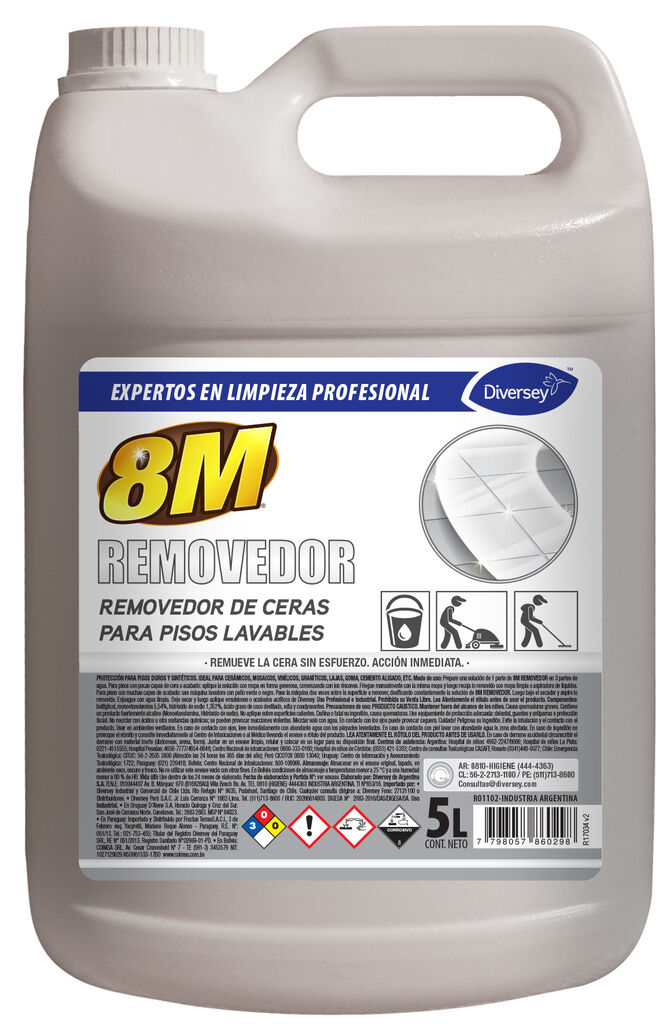 8M REMOVEDOR 4x5L - REMOVEDOR DE CERAS PARA TODO TIPO DE PISOS LAVABLES